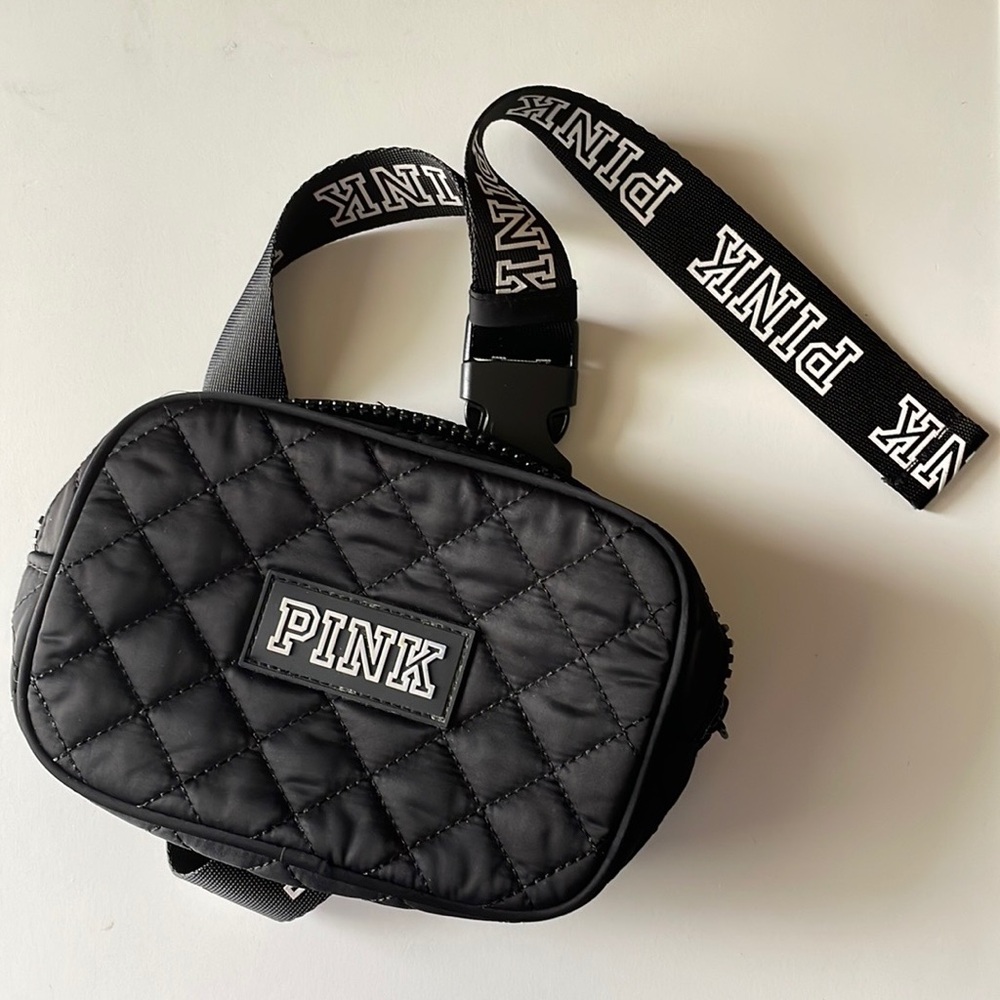 PINK Black Travel Belt Bag - One Size